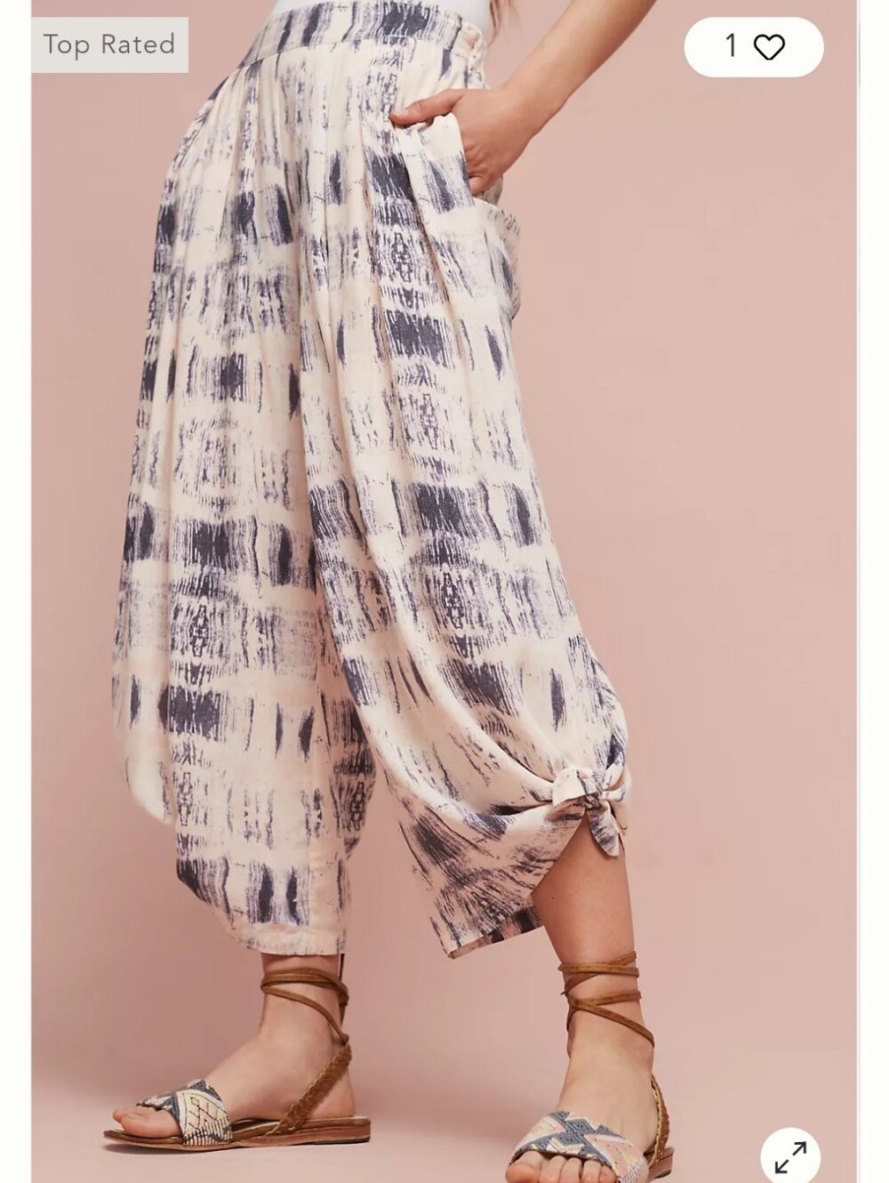 Wide Leg Ankle Tie Pants